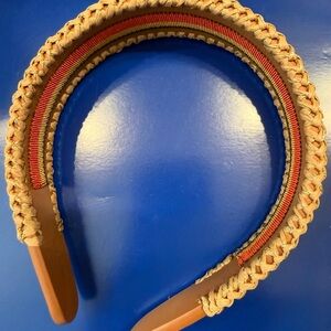 French Vintage Calfskin Leather Woven Headband